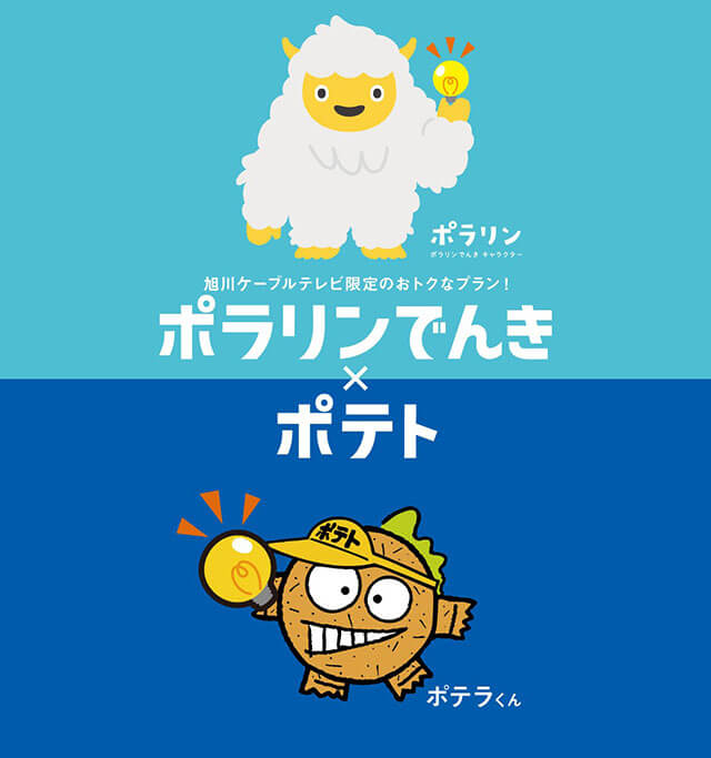 旭川ケーブルテレビ限定のおトクなプラン ポラリンでんき×ポテト
